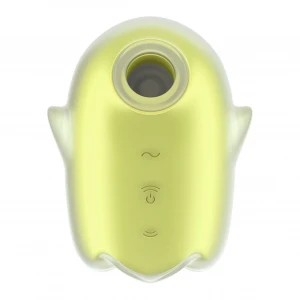 Вакуумный клиторальный стимулятор с вибрацией Satisfyer Glowing Ghost Yellow, светится в темноте