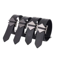 БДСМ-набір LOCKINK Bondage &amp; Restraint Set, чорний, натуральна шкіра, фіксатори, маска, кляп — Переглянути зображення 6