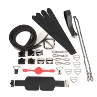 БДСМ-набір LOCKINK Bondage &amp; Restraint Set, чорний, натуральна шкіра, фіксатори, маска, кляп — Переглянути зображення 2