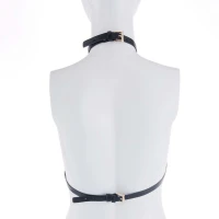 Портупея на грудь LOCKINK SEVANDA Queen Chest Harness with Removable Bra, чорна, зі знімними пестис — Переглянути зображення 3