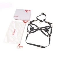 Портупея на грудь LOCKINK SEVANDA Queen Chest Harness with Removable Bra, чорна, зі знімними пестис — Переглянути зображення 9