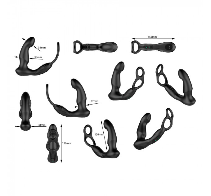 Стимулятор простати Nexus SIMUL8 Wave Edition з ерекційним кільцем, вібрація + манливий рух стовбура