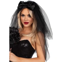 Фата нареченої Leg Avenue Tiered bridal veil O/S Black — Просмотреть изображение 3
