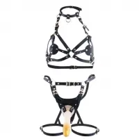 Сбруя зі страпоном LOCKINK SEVANDA Queen Sheba Set with Golden Dildo — Переглянути зображення 1