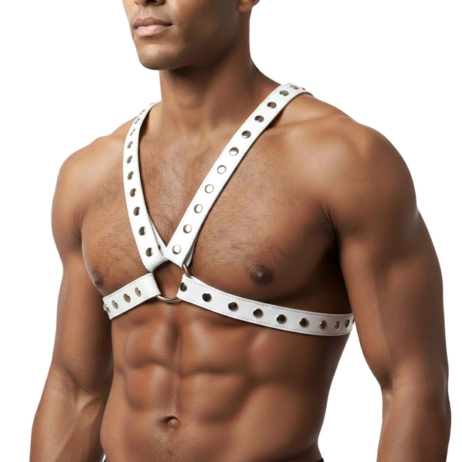 Чоловіча портупея Art of Sex - Spartacus, екошкіра, колір білий, розмір XS-M