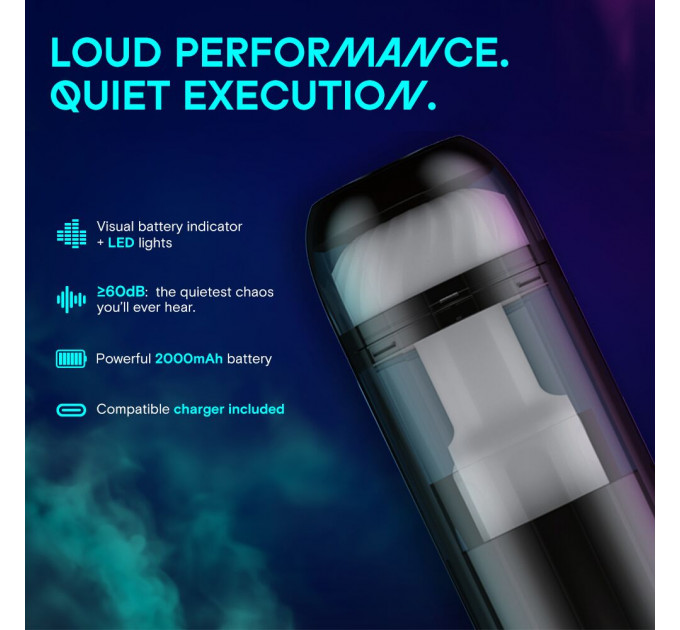 Смарт-мастурбатор Kaotik Labs The Cocoon, режим edging, пульсації, підігрів до 42 °C