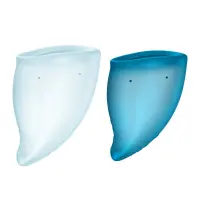 Набір менструальних чаш Fun Factory FUN CUP EXPLORE KIT, 2 шт, Multicolored Turquoise, об’єми 20 та 30 мл — Переглянути зображення 2
