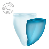 Набір менструальних чаш Fun Factory FUN CUP EXPLORE KIT, 2 шт, Multicolored Turquoise, об’єми 20 та 30 мл — Переглянути зображення 4