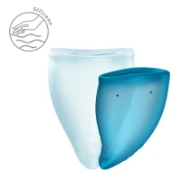 Набір менструальних чаш Fun Factory FUN CUP EXPLORE KIT, 2 шт, Multicolored Turquoise, об’єми 20 та 30 мл — Переглянути зображення 4