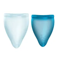 Набір менструальних чаш Fun Factory FUN CUP EXPLORE KIT, 2 шт, Multicolored Turquoise, об’єми 20 та 30 мл — Переглянути зображення 1