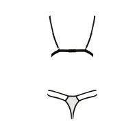 Комплект білизни Passion ORIHIME SET S/M, white, стрепи, ліф і трусики — Просмотреть изображение 6