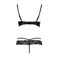 Комплект білизни Passion Exclusive NORTH SET XXL/XXXL, black, ліф і трусики з елементами під латекс — Просмотреть изображение 6