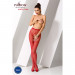Еротичні колготки-бодістокінг Passion S010 red, з доступом, геометричний малюнок