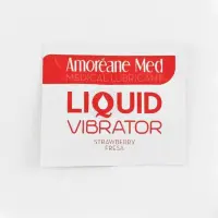 Пробник лубриканта з ефектом вібрації Amoreane Med Liquid Vibrator Strawberry (2 мл) — Переглянути зображення 1