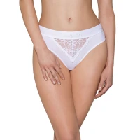 Трусики з широкою гумкою і мереживом Passion PS001 PANTIES XL, white — Переглянути зображення 1