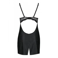 Бебі-дол з еко-шкіри та мережива Passion LOONA CHEMISE XXL/XXXL, black — Переглянути зображення 6