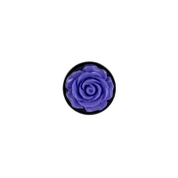 Металева анальна пробка Lux Active з трояндою - Rose Anal Plug - Purple, віброкуля в подарунок — Переглянути зображення 3
