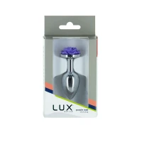 Металева анальна пробка Lux Active з трояндою - Rose Anal Plug - Purple, віброкуля в подарунок — Переглянути зображення 5