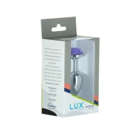 Металева анальна пробка Lux Active з трояндою - Rose Anal Plug - Purple, віброкуля в подарунок — Переглянути зображення 7