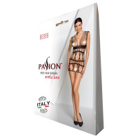 Бодістокінг-сукня Passion BS089 black, міні, плетіння у вигляді павутини — Переглянути зображення 8