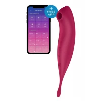 Смарт-вібратор для клітора з вакуумною стимуляцією Satisfyer Twirling Pro+ dark red — Переглянути зображення 1