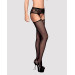 Сітчасті панчохи-стокінги з мереживним поясом Obsessive Garter stockings S307 XL/XXL, чорні