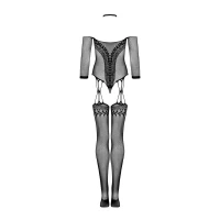 Нейлоновий бодістокінг з імітацією панчіх Obsessive Bodystocking G333 S/M/L, black, з доступом — Просмотреть изображение 6