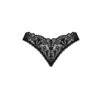 Кружевные стринги Obsessive Donna Dream crotchless thong M/L Black, открытый доступ