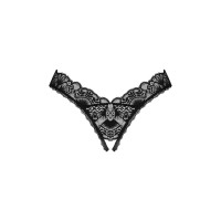 Кружевные стринги Obsessive Donna Dream crotchless thong M/L Black, открытый доступ