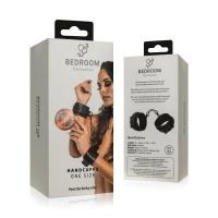 Наручники Bedroom Fantasies: Faux Leather Handcuffs One Size, чорні — Переглянути зображення 7