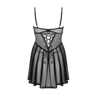 Еротичний комплект Obsessive Chemeris babydoll &amp; thong XL/2XL, пеньюар та стрінги — Переглянути зображення 4