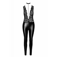 Комбінезон Noir Handmade F298 Libido, L, під латекс, мереживний верх, чокер, знімне намисто, доступ — Переглянути зображення 4