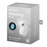 Вакуумный клиторальный стимулятор с вибрацией Satisfyer Glowing Ghost White, светится в темноте — Просмотреть изображение 7