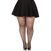 Колготки Leg Avenue Spandex micro net tights, 1X/2X, черные, в мелкую сетку, средняя посадка