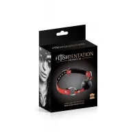 Кляп Fetish Tentation Premium Leather Gag with Silicone Ball (Red), силіконова кулька — Переглянути зображення 2