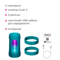 Смарт-вібромастурбатор для головки члена Lovense Gush 2, осцилювальний майданчик, ремені для фіксації — Переглянути зображення 18