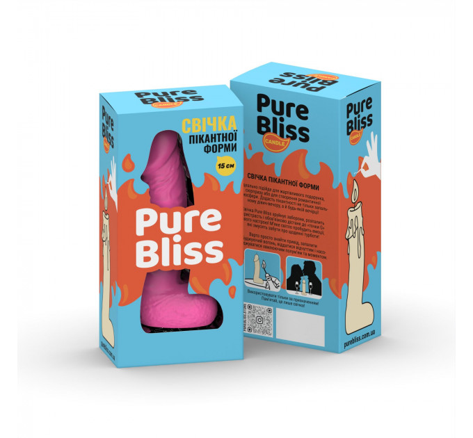 Свічка у вигляді члена Pure Bliss MINI Pink 15 см