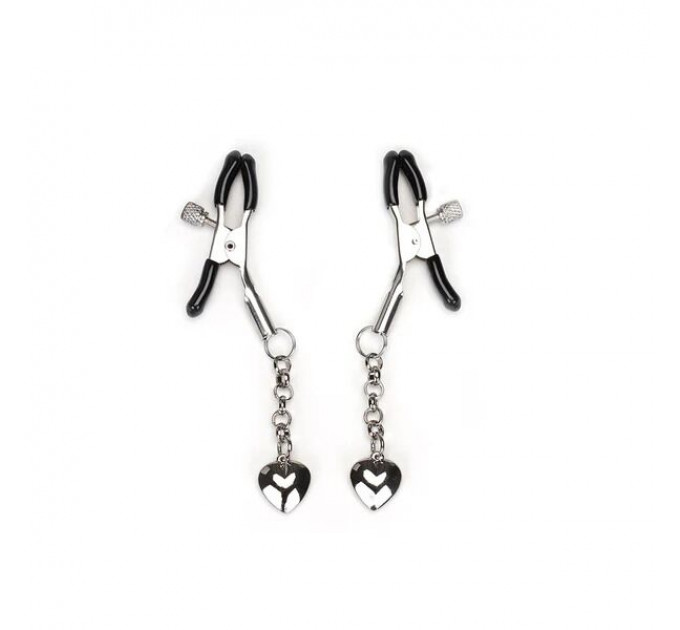 Затискачі для сосків Liebe Seele Solid Heart Nipple Clamps Silver