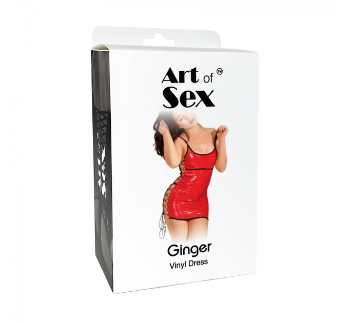 Сексуальна лакована сукня на шнурівці Art of Sex - Ginger червона XS-M