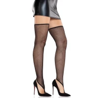 Панчохи Leg Avenue Fishnet Toe Loop Footless Thigh Highs One Size — Просмотреть изображение 4