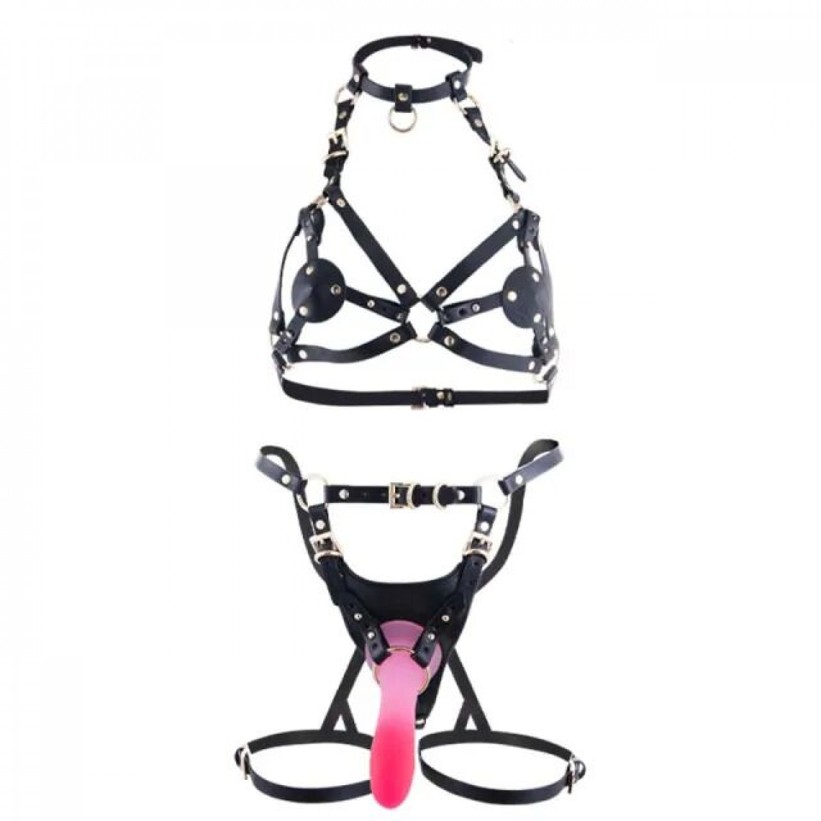 Сбруя зі страпоном LOCKINK SEVANDA Queen Sheba Set with Pink Dildo