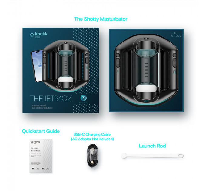 Смарт-мастурбатор Kaotik Labs The Jetpack, режим edging, дуже потужний, імітація фрикцій
