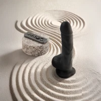 Фалоімітатор з вібрацією та ротацією Strap-On-Me Rotating &amp; Vibrating Realistic Dildo – L – Black — Переглянути зображення 6