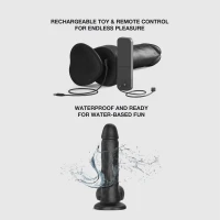 Фалоімітатор з вібрацією та ротацією Strap-On-Me Rotating &amp; Vibrating Realistic Dildo – L – Black — Переглянути зображення 4