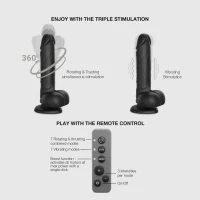 Фалоімітатор з вібрацією та ротацією Strap-On-Me Rotating &amp; Vibrating Realistic Dildo – L – Black — Переглянути зображення 2
