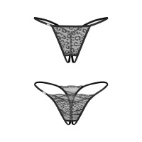 Набір трусиків з доступом Obsessive Bianca 2-pack crotchless thong L/XL — Переглянути зображення 5