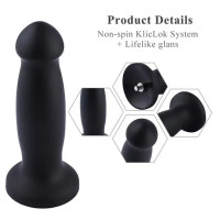 Силіконовий фалоімітатор для секс-машин Hismith 7.2&quot; Black Silicone Anal Dildo, система KlicLok — Переглянути зображення 11
