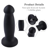 Силиконовый дилдо для секс-машин Hismith 7.2&quot; Black Silicone Anal Dildo, система KlicLok — Просмотреть изображение 11