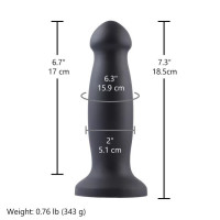 Силіконовий фалоімітатор для секс-машин Hismith 7.2&quot; Black Silicone Anal Dildo, система KlicLok — Переглянути зображення 5