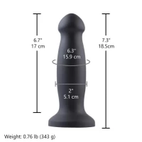 Силиконовый дилдо для секс-машин Hismith 7.2&quot; Black Silicone Anal Dildo, система KlicLok — Просмотреть изображение 5